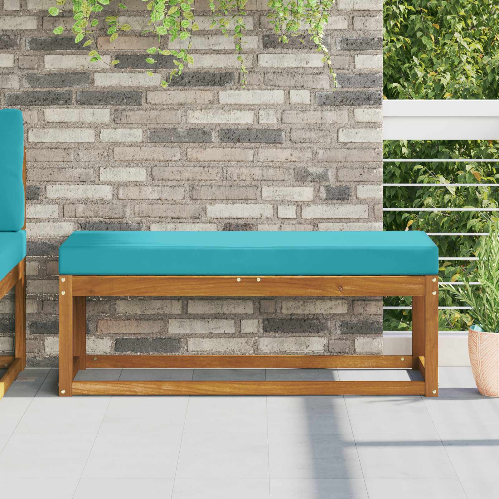 Utomhus sitskudde 100% Polyester Turkos 111,5 x 40 x 8 cm