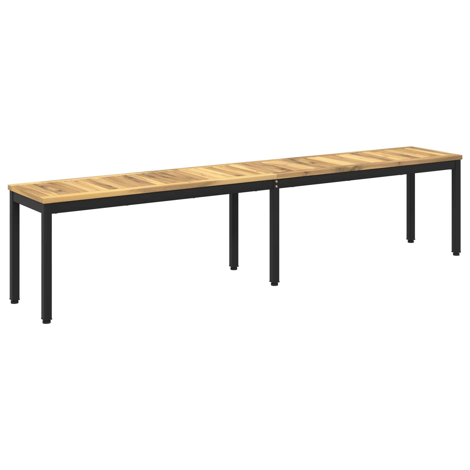 Trädgårdsbänk 201 x 35 x 45 cm Massivt Akaciaträ Vit och svart