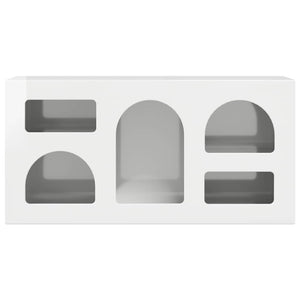 TV-skåp Högblanka vita 80 x 35 x 40 cm Konstruerat trä