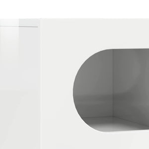 TV-skåp Högblanka vita 60 x 35 x 40 cm Konstruerat trä