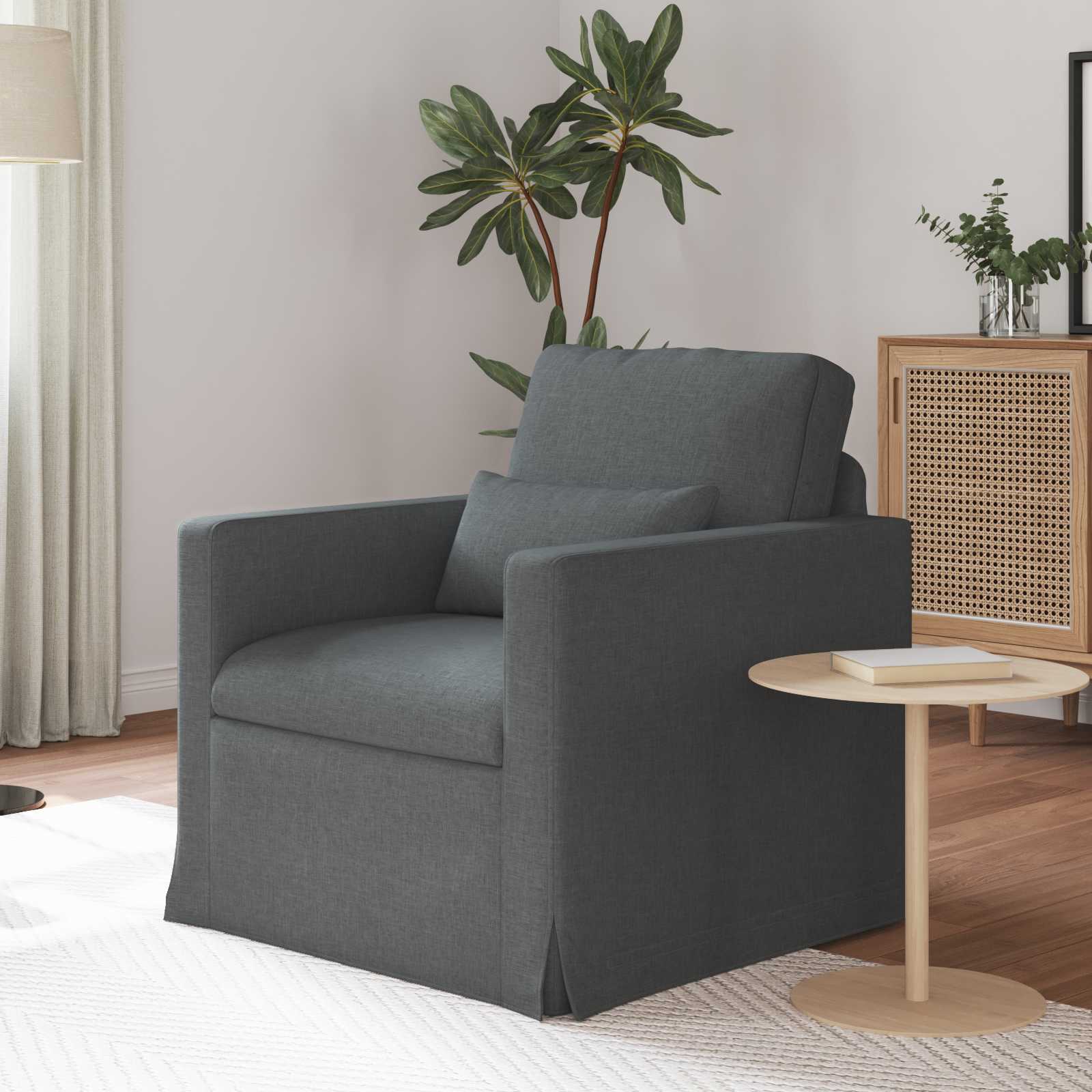 Soffa Mörkgrå 78 x 78 x 80 cm tyg
