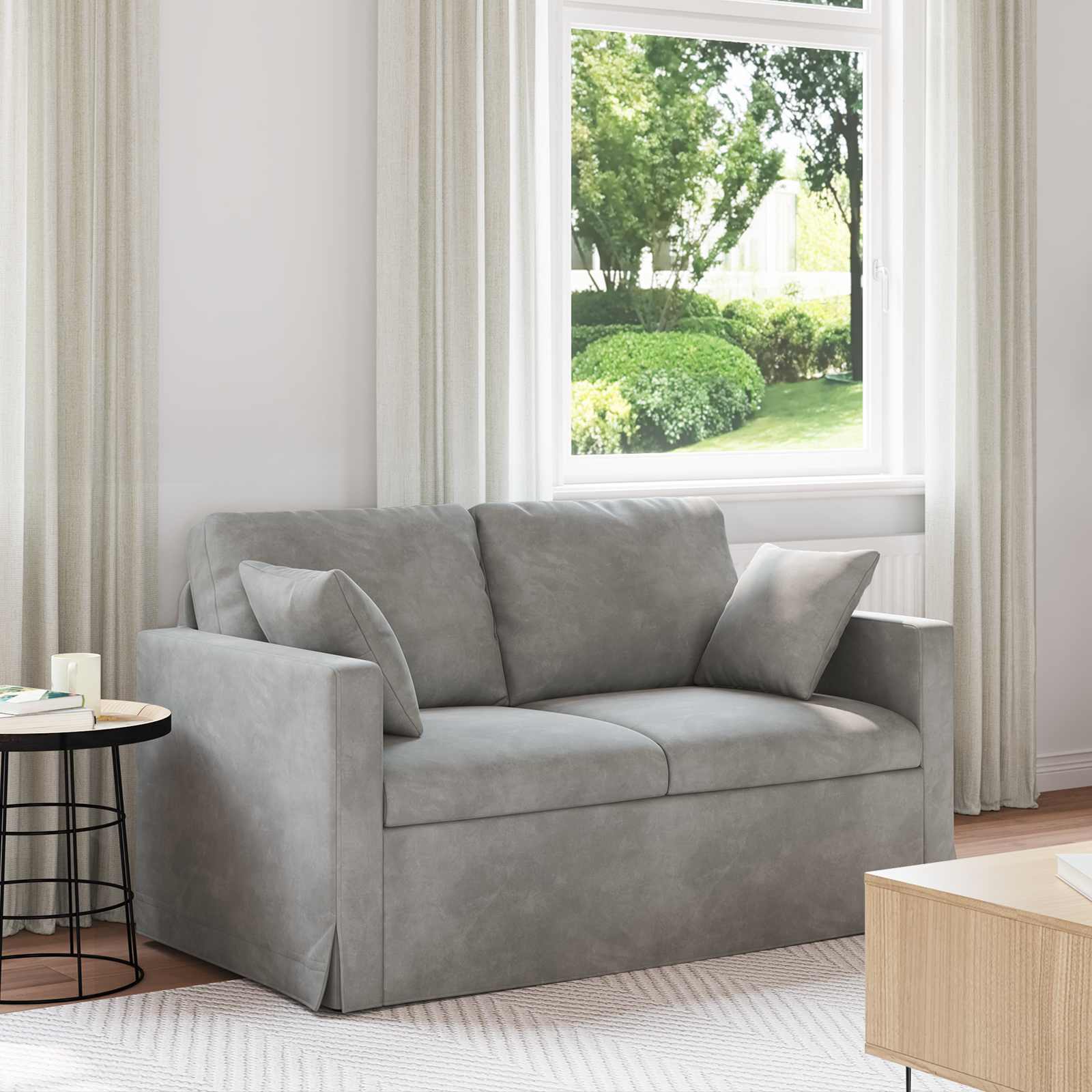 Soffa Ljusgrå 138 x 78 x 80 cm Sammet