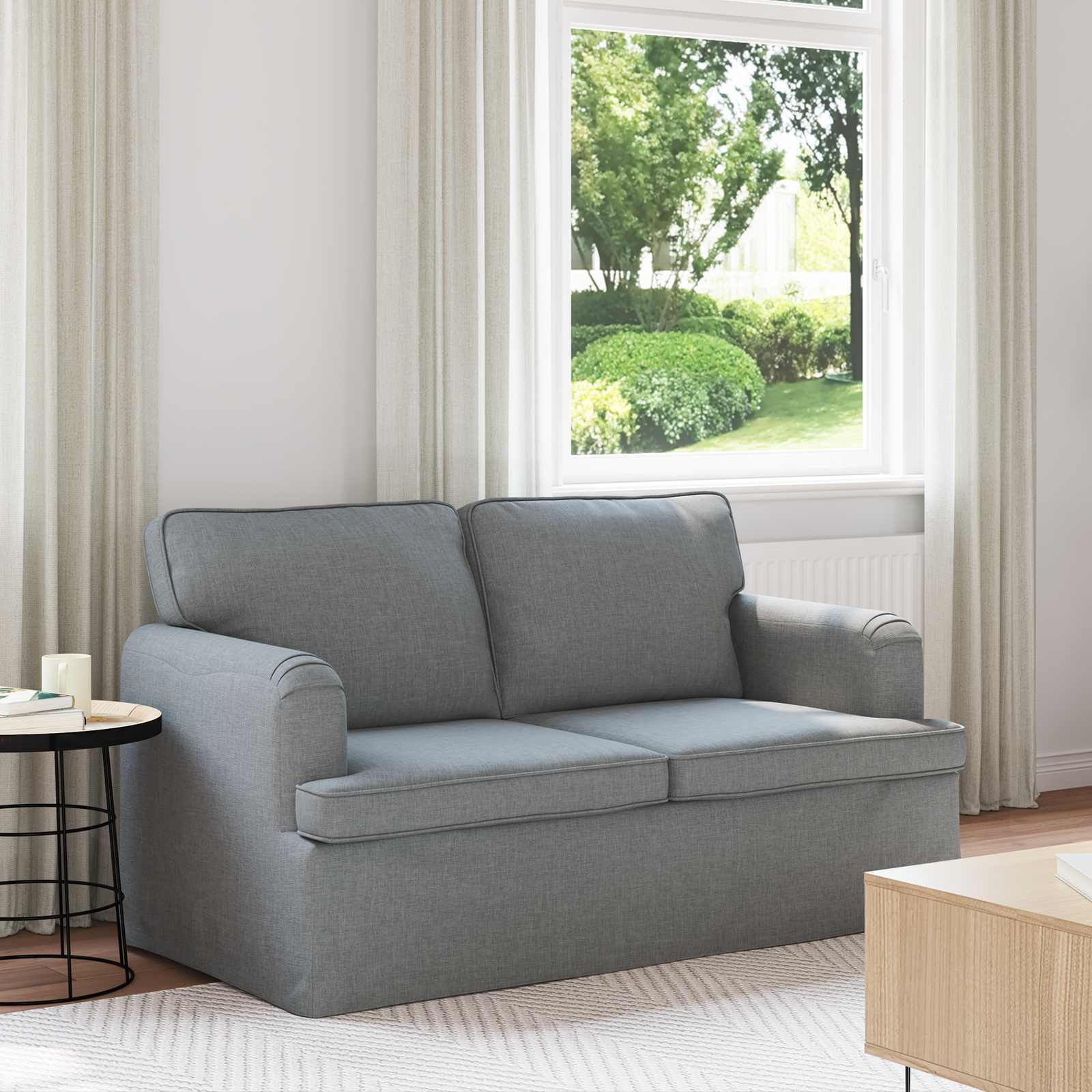Soffa Ljusgrå 144 x 80 x 85 cm tyg