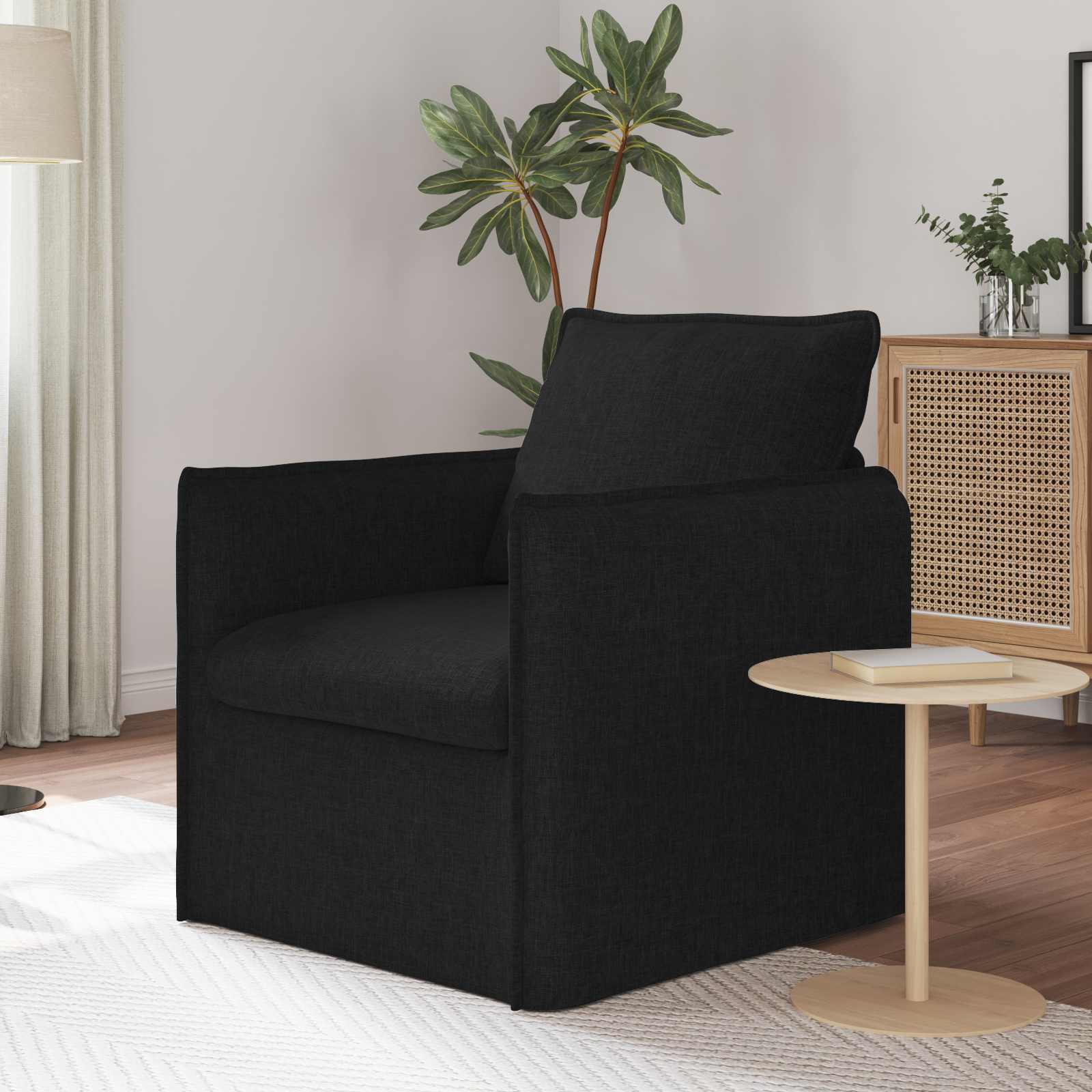 Soffa Svart 75 x 82 x 85 cm tyg