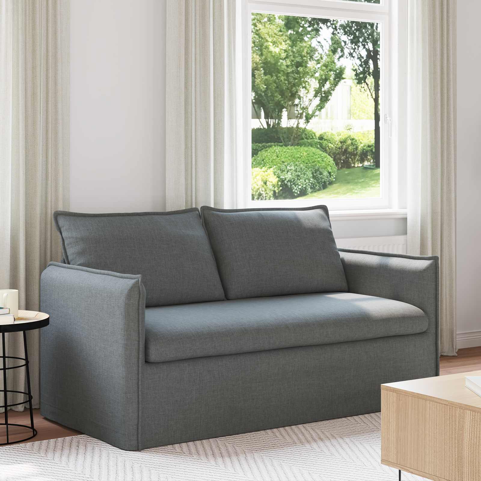 Soffa Mörkgrå 156 x 82 x 85 cm tyg