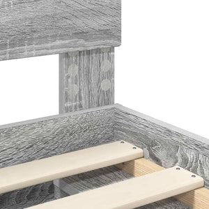 Sängram med huvudgavel Grå Sonoma 160 x 200 cm Konstruerat trä
