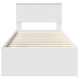 Sängram med huvudgavel Vit 100 x 200 cm Konstruerat trä