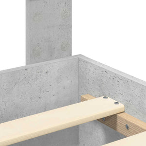 Sängram med huvudgavel Betonggrå 120 x 200 cm Konstruerat trä