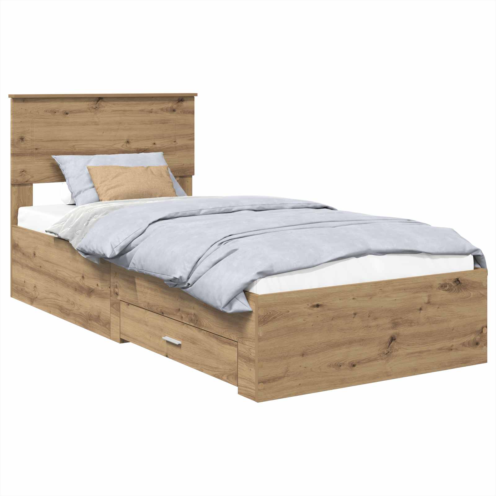 Sängram med låda Artisan Ek 100 x 200 cm Konstruerat trä