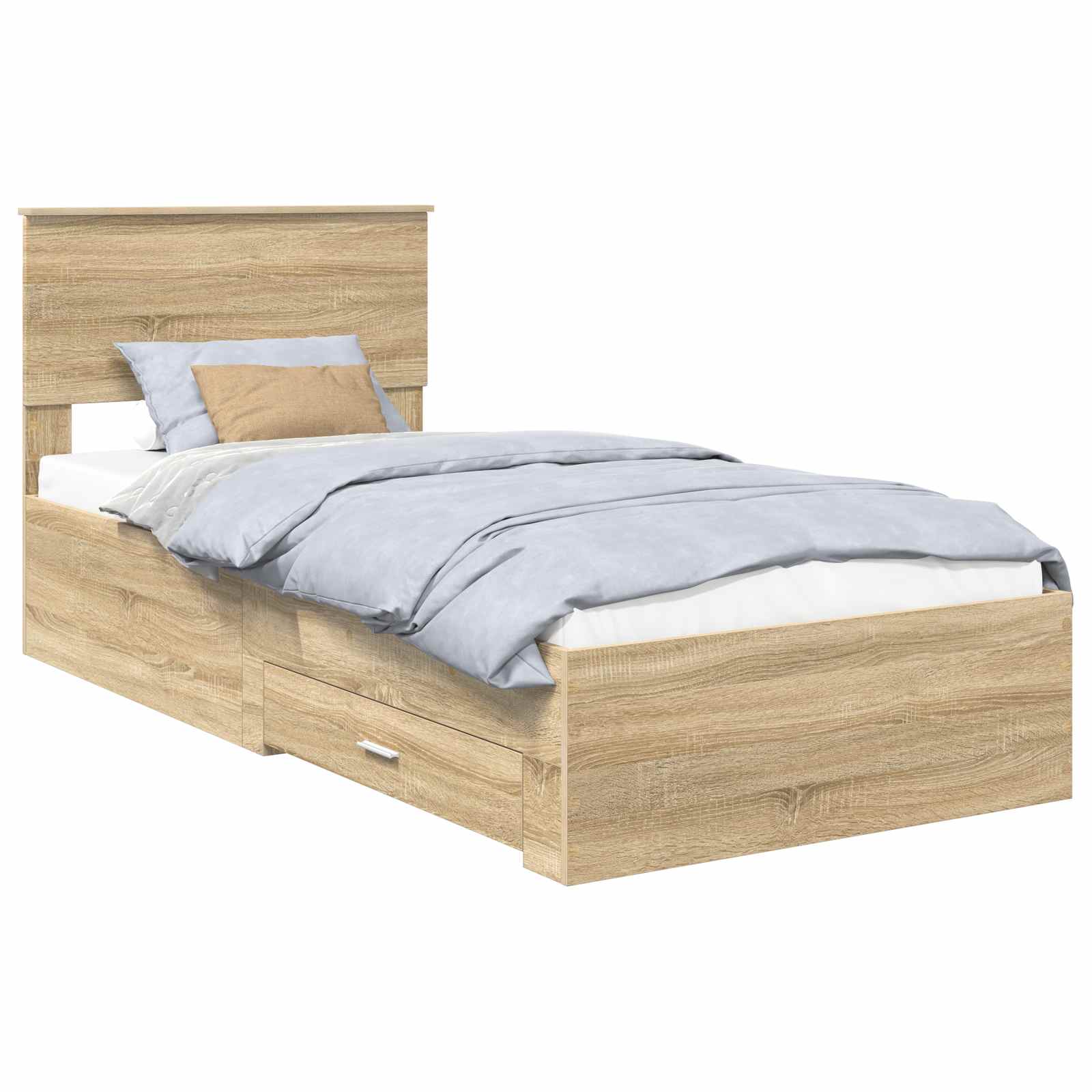 Sängram Sonoma Ek och Silver 75 x 190 cm Konstruerat trä