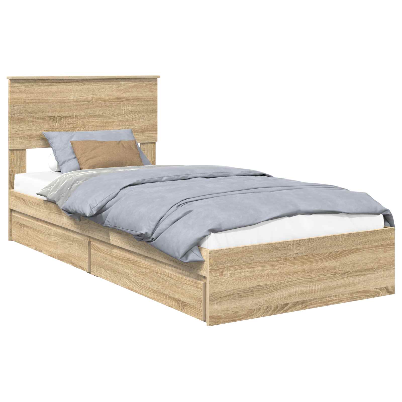 Förvaringssäng med låda Sonoma-ek 75 x 190 cm Konstruerat trä