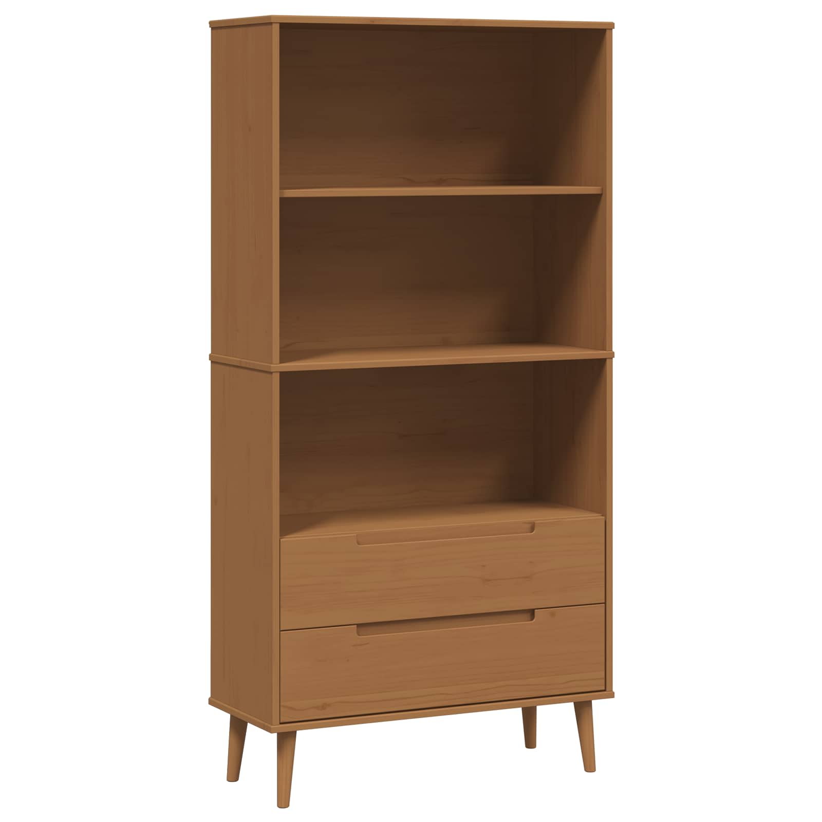 Bokhylla MOLDE 85 x 35 x 170,5 cm Massiv furu Karamell