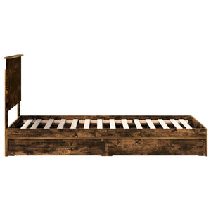 Förvaringssäng med låda Rökt ek 75 x 190 cm Konstruerat trä