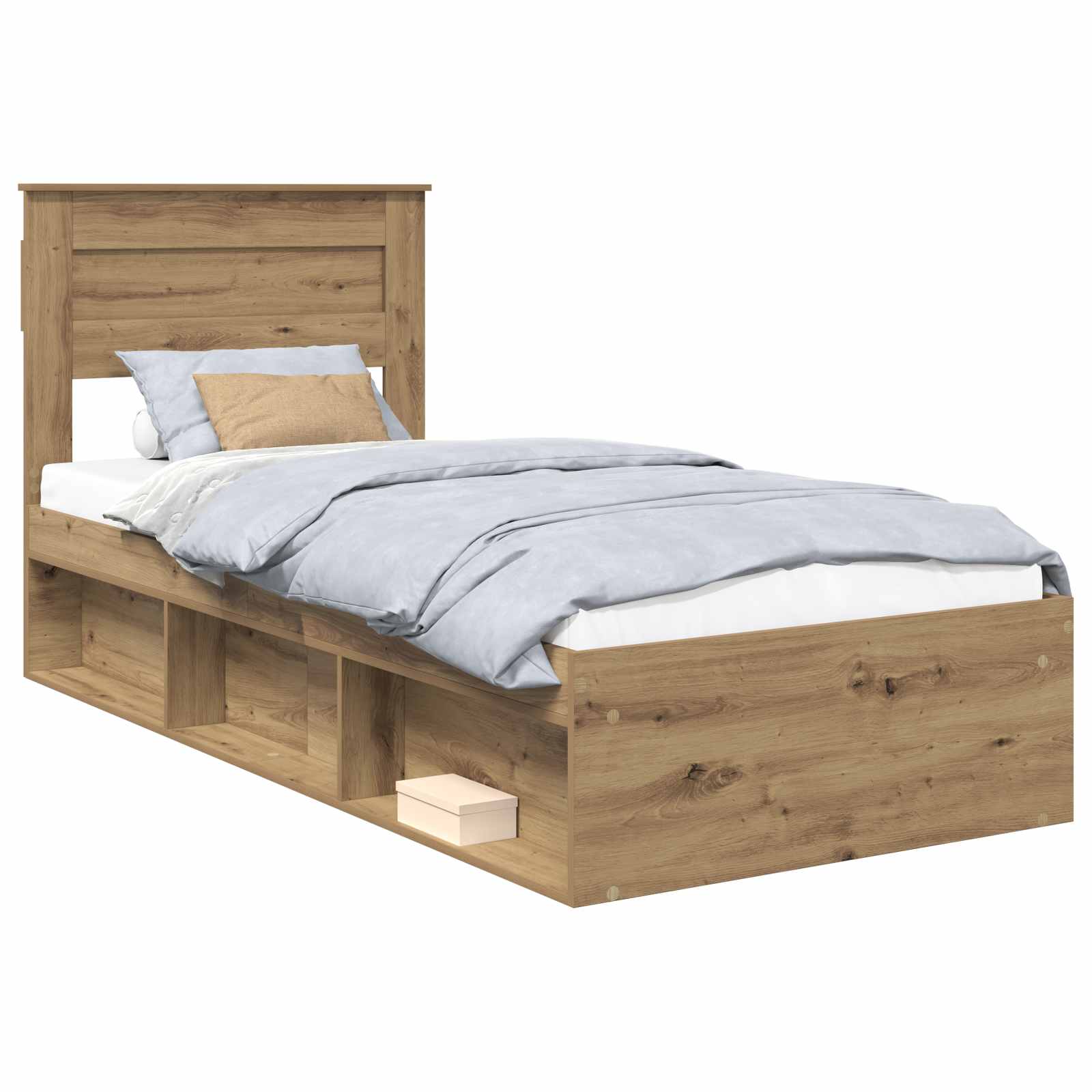 Sängram med huvudgavel Artisan Ek 75 x 190 cm Massiv furu