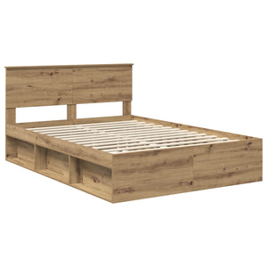 Sängram med huvudgavel Artisan Ek 135 x 190 cm Massiv furu