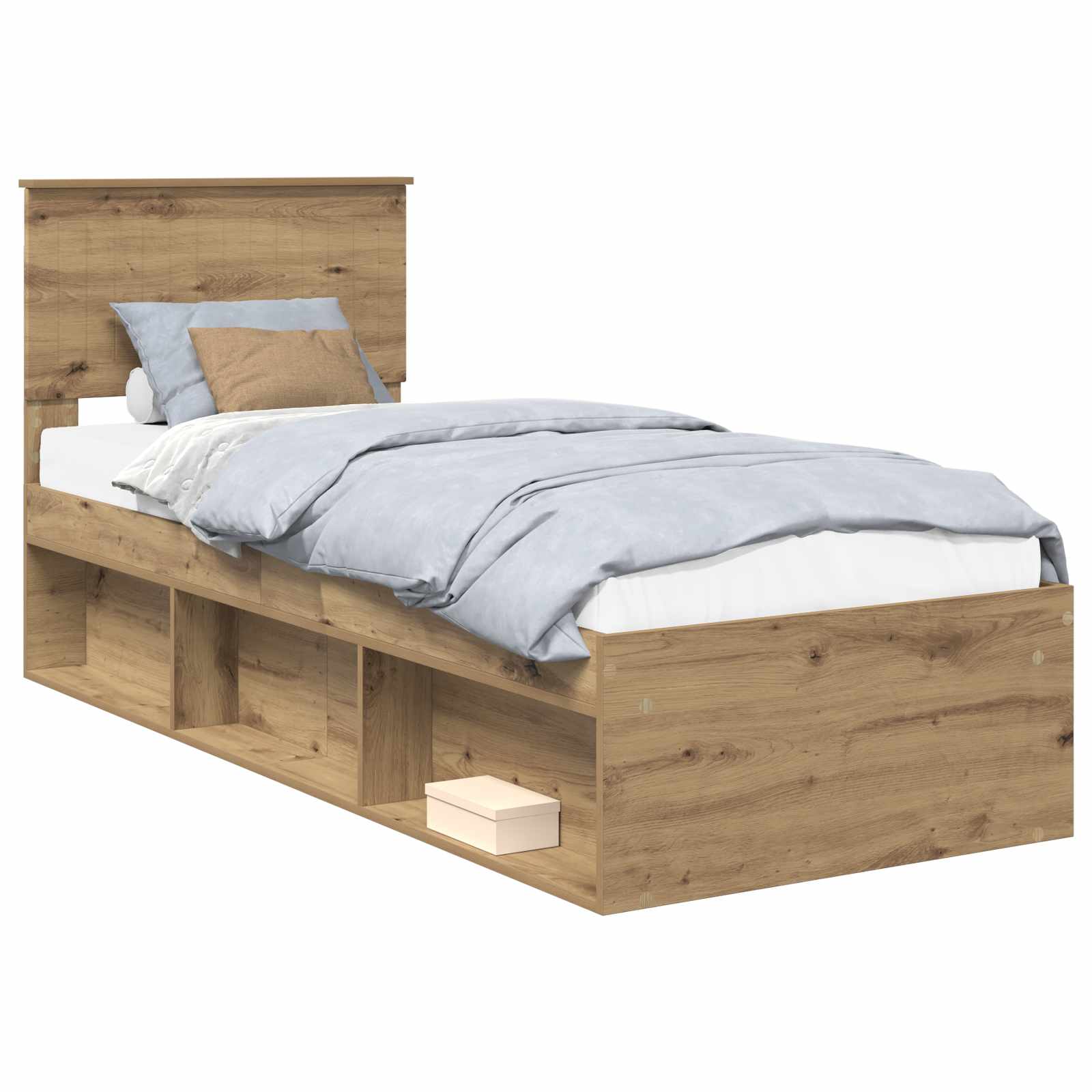 Sängram med huvudgavel Artisan Ek 75 x 190 cm Massiv furu
