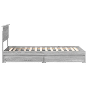 Förvaringssäng med låda Grå Sonoma 90 x 190 cm Konstruerat trä