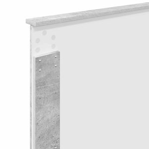 Sängram med huvudgavel Betonggrå 90 x 190 cm Massiv furu