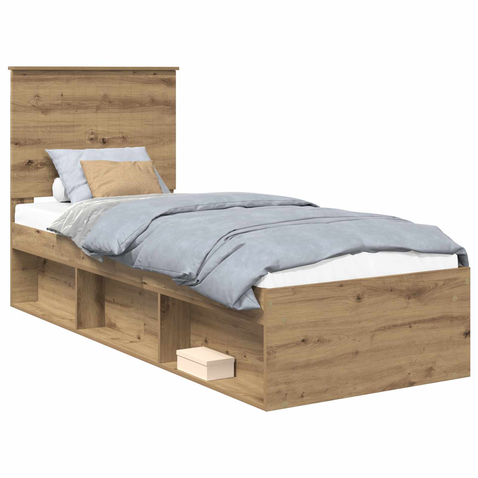 Sängram med huvudgavel Artisan Ek 75 x 190 cm Massiv furu