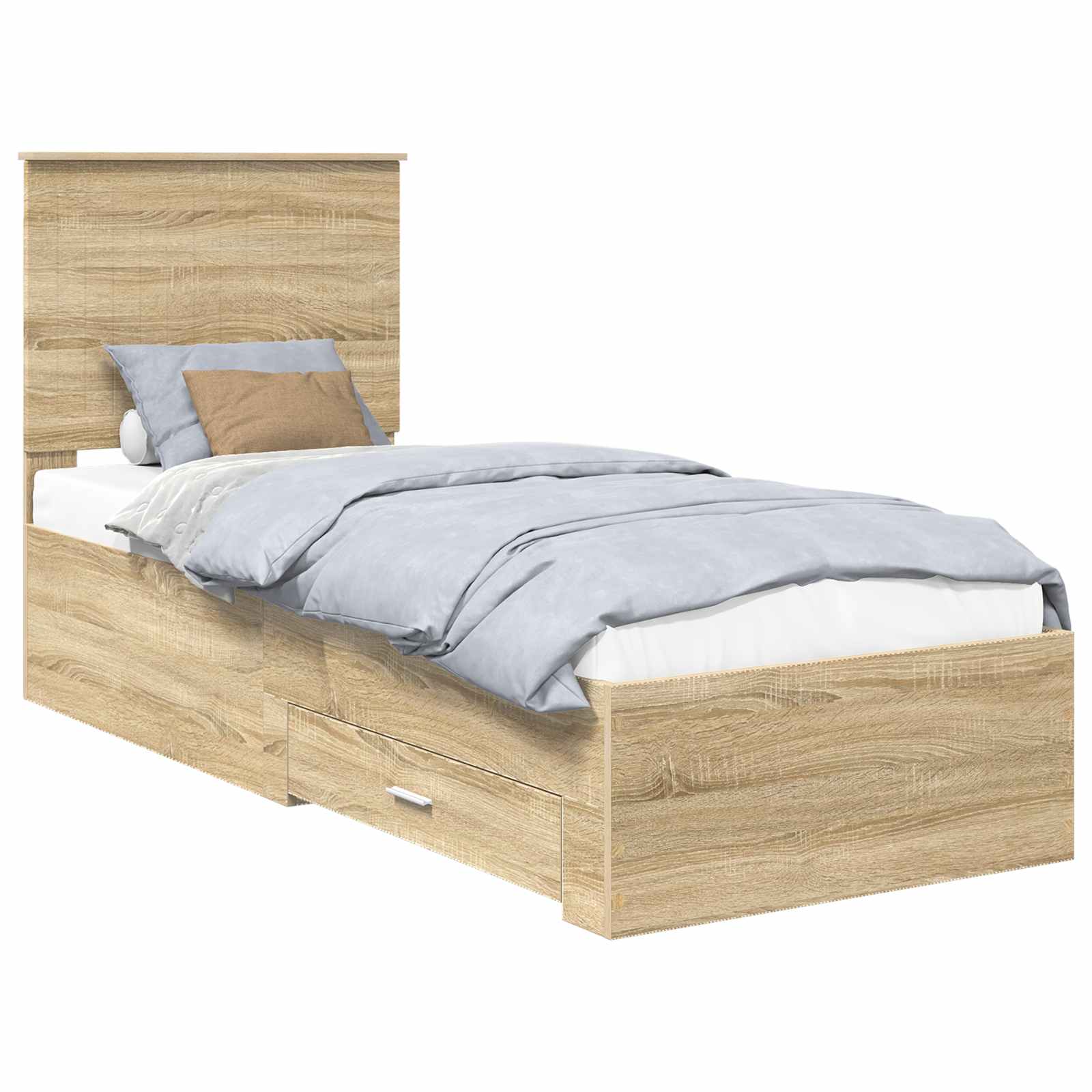 Sängram Sonoma Ek och Silver 70 x 190 cm Konstruerat trä