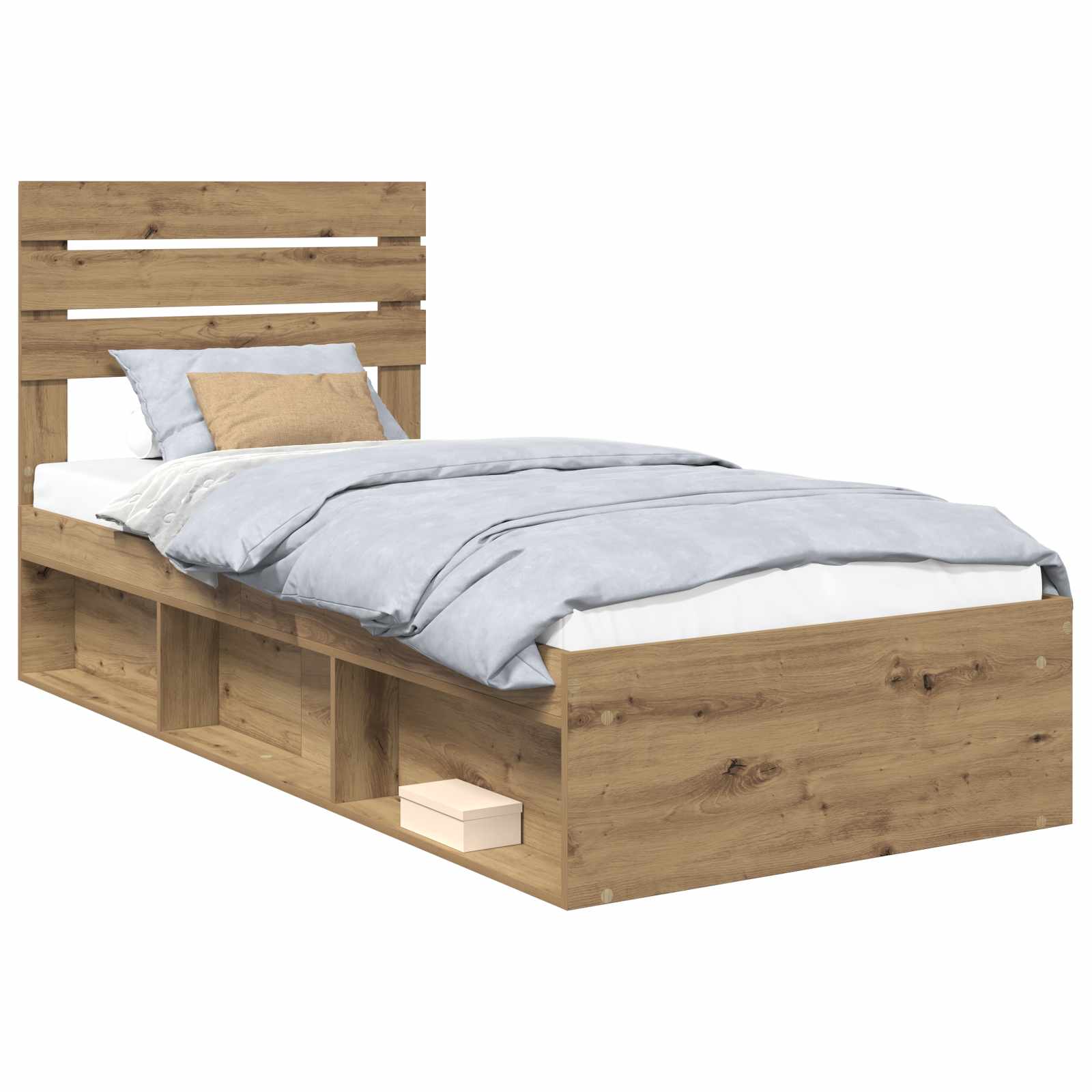 Sängram med huvudgavel Artisan Ek 90 x 190 cm Massiv furu
