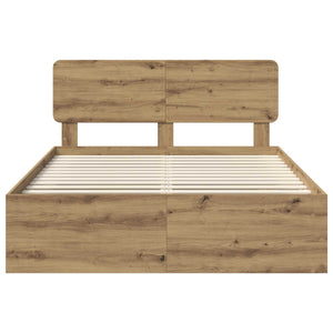 Sängram med huvudgavel Artisan Ek 150 x 200 cm Massiv furu