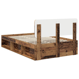 Sängram med huvudgavel Gammalt trä 120 x 190 cm Massiv furu