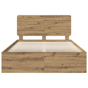 Sängram med huvudgavel Artisan Ek 140 x 190 cm Massiv furu