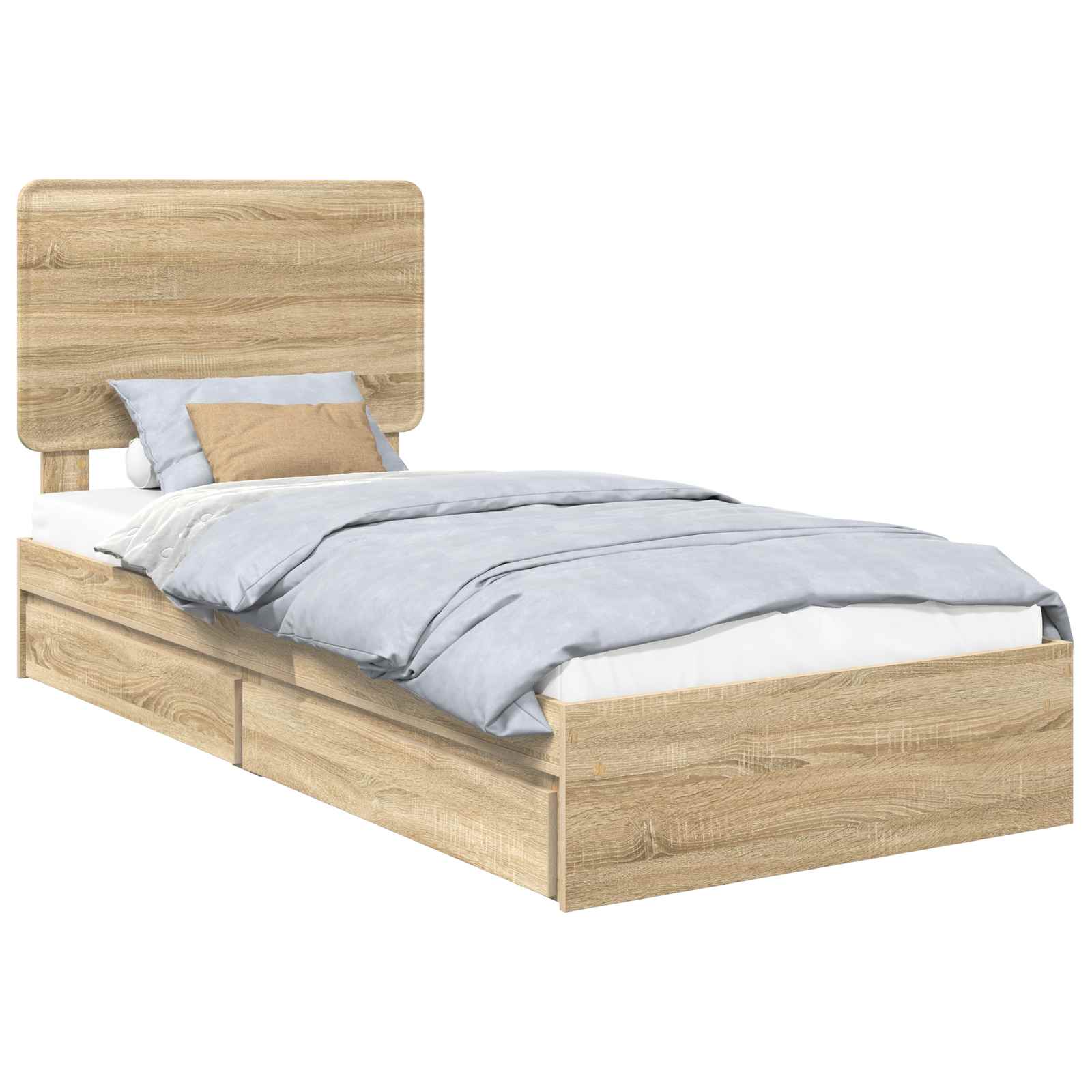 Förvaringssäng med låda Sonoma-ek 75 x 190 cm Konstruerat trä