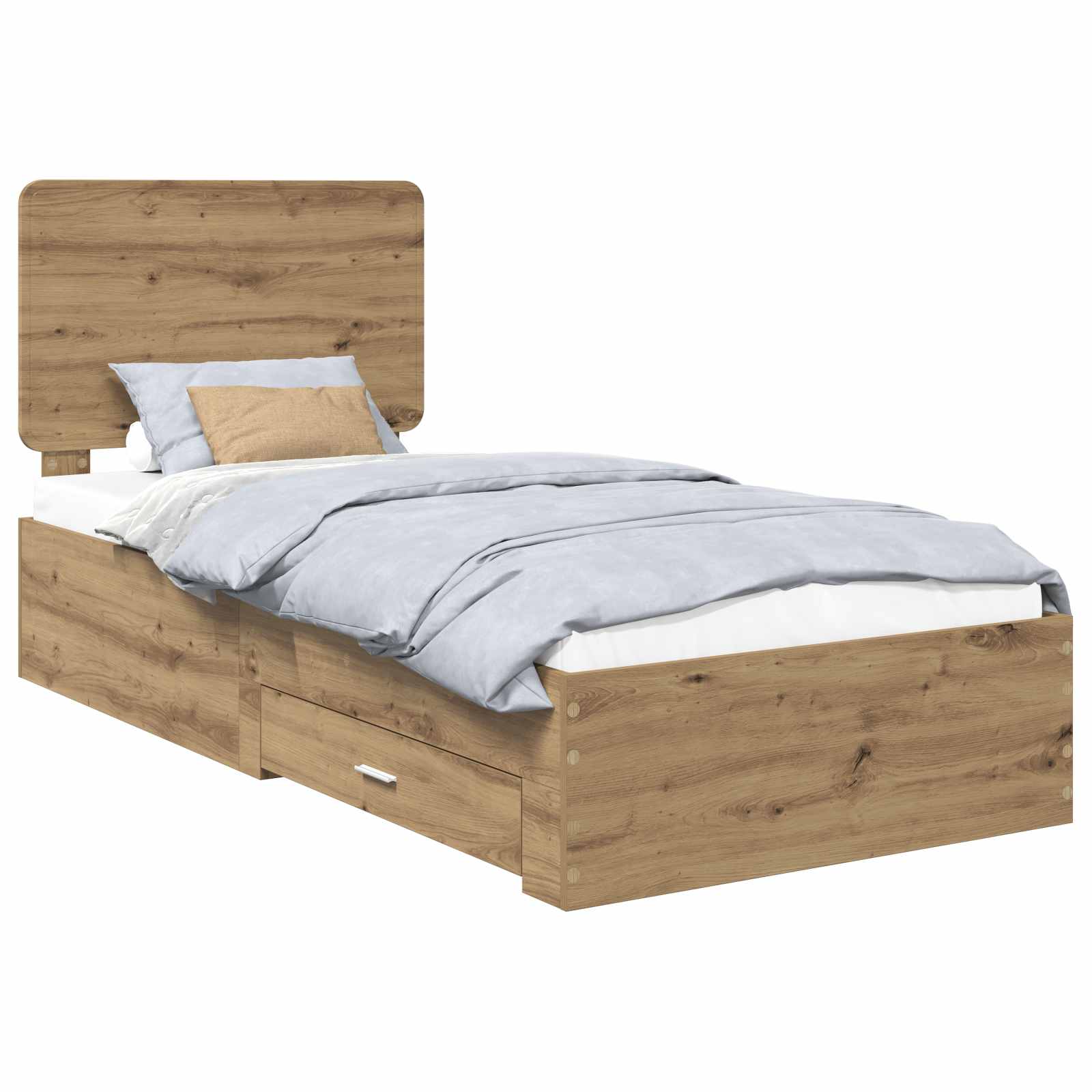 Sängram med låda Artisan Ek 90 x 200 cm Konstruerat trä