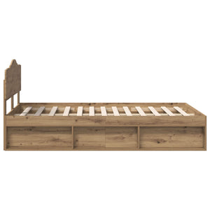 Sängram med huvudgavel Artisan Ek 120 x 190 cm Massiv furu