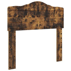 Sängram med huvudgavel Rökt ek 90 x 190 cm Massiv furu