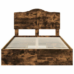 Förvaringssäng med låda Rökt ek 135 x 190 cm Konstruerat trä