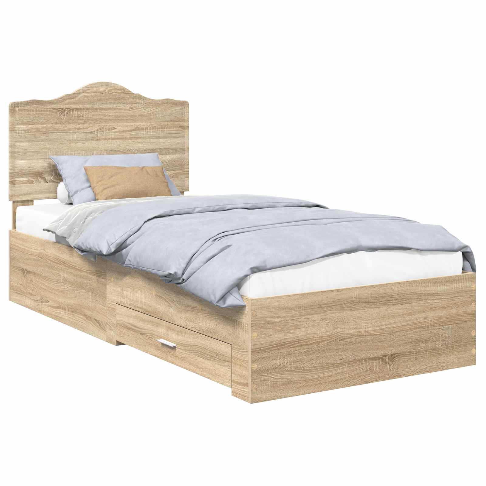 Sängram med låda Sonoma-ek 70 x 190 cm Konstruerat trä