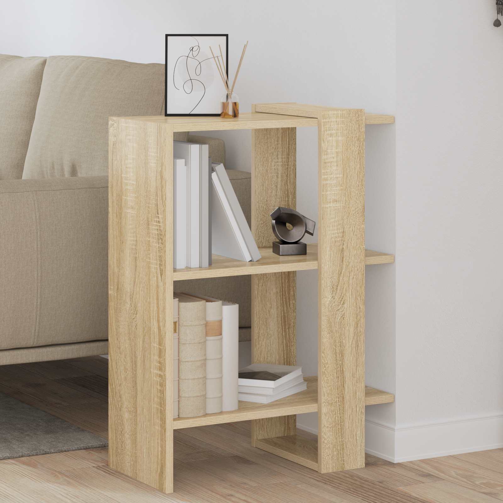 Hyllsystem 2 nivåer 52 x 25 x 71,5 cm Konstruerat trä Sonoma-ek