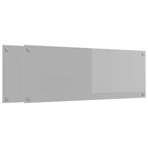 Köksplånbak 2 pcs Ljusgrå 110 x 40 cm härdat glas