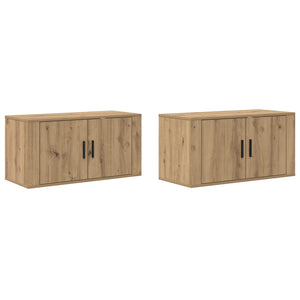 Väggmonterad TV-byrå Set 2 pcs Artisan Ek 80 x 34,5 x 40 cm