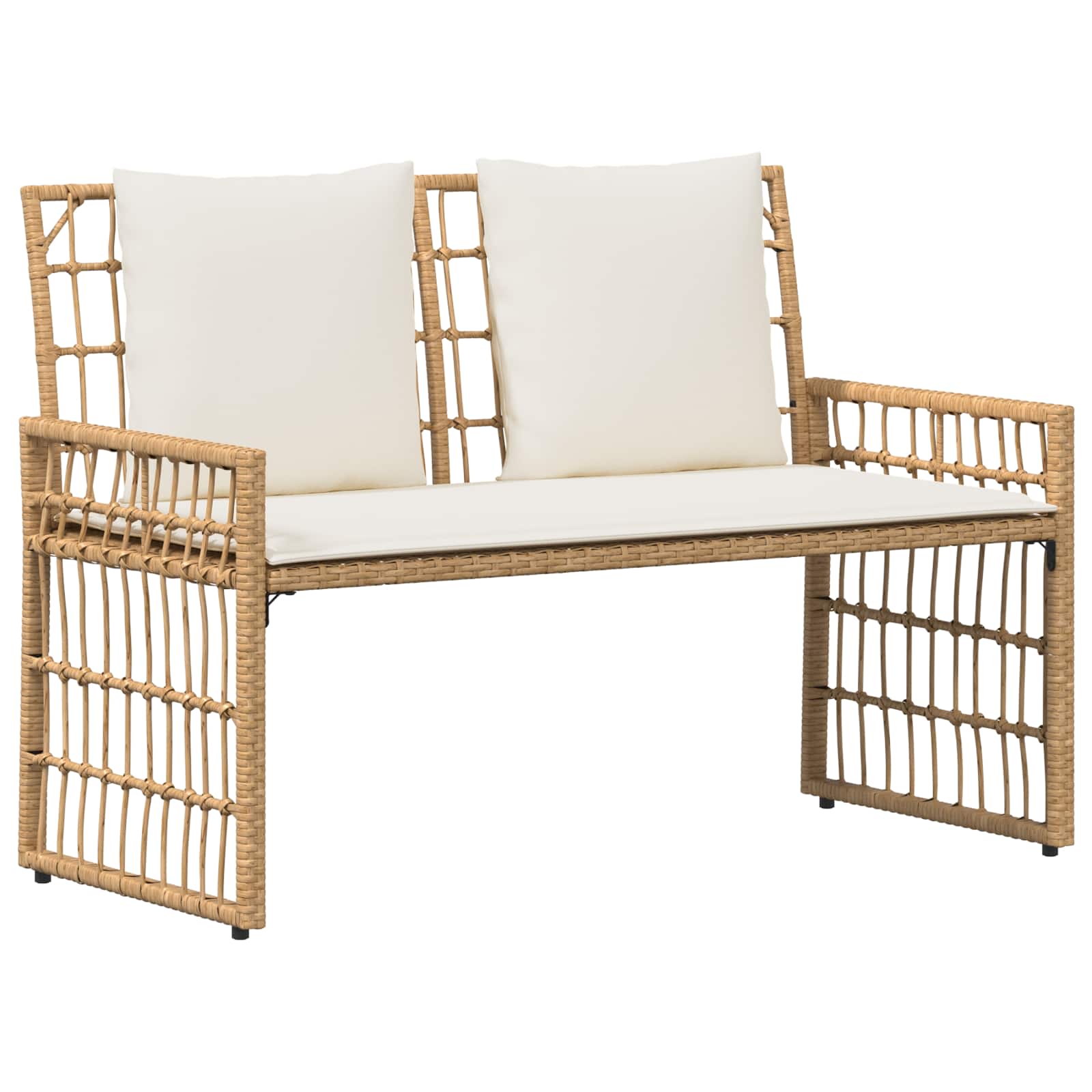 Utomhusbänk 2 -Seater 116 x 55 x 82 cm Stål och poly rattan