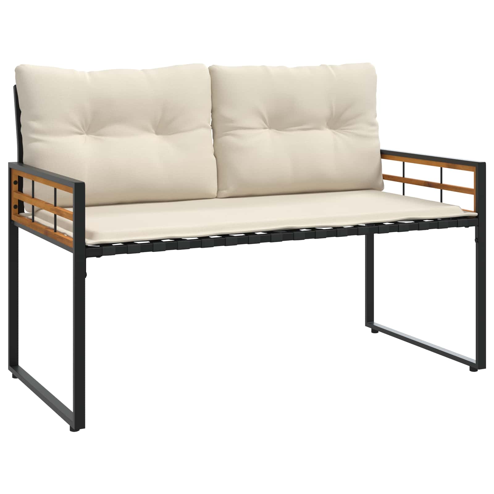Trälagerssoffa 114 x 55 x 77 cm Kräm Rektangulär