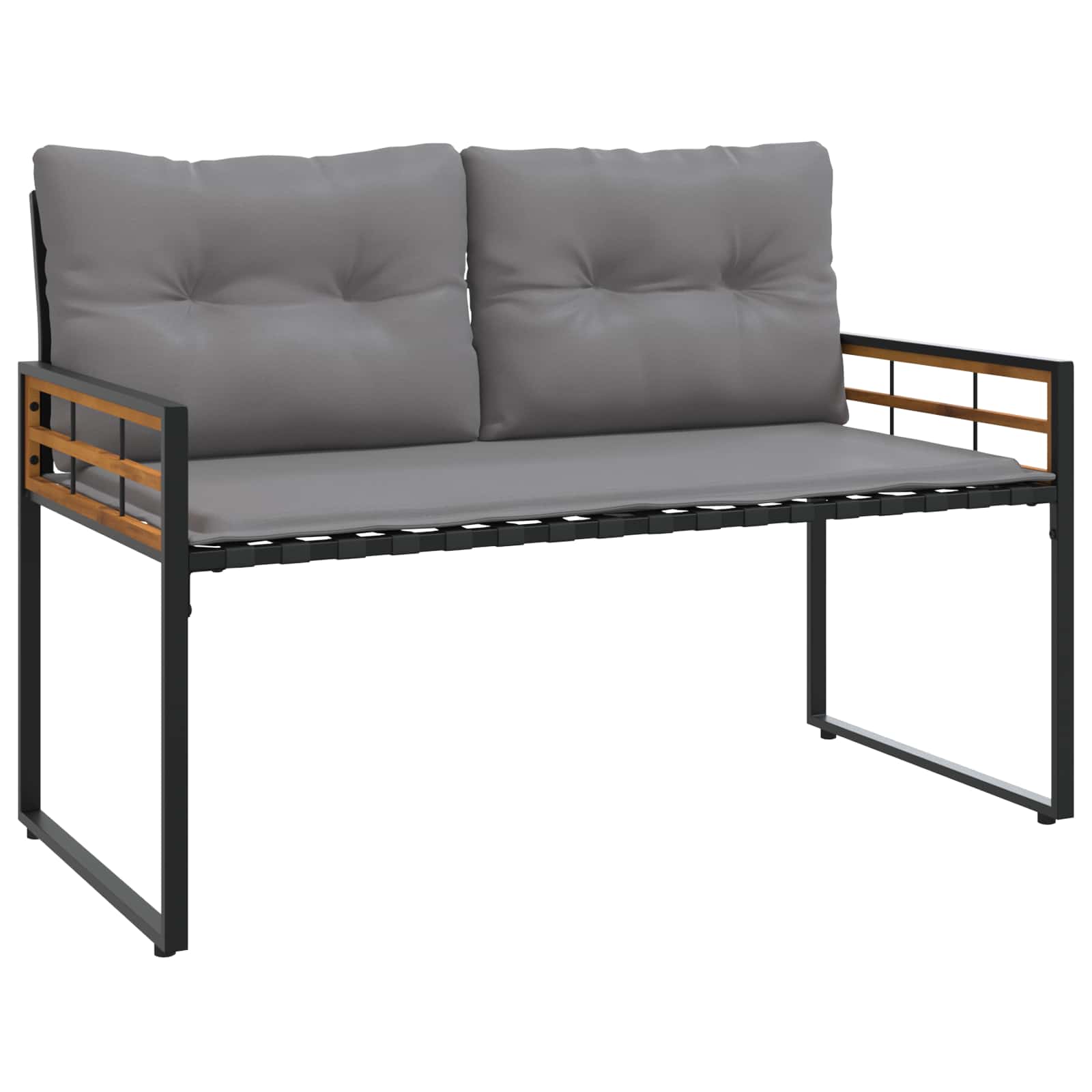 Trälagerssoffa 114 x 55 x 77 cm Ljusgrå Rektangulär