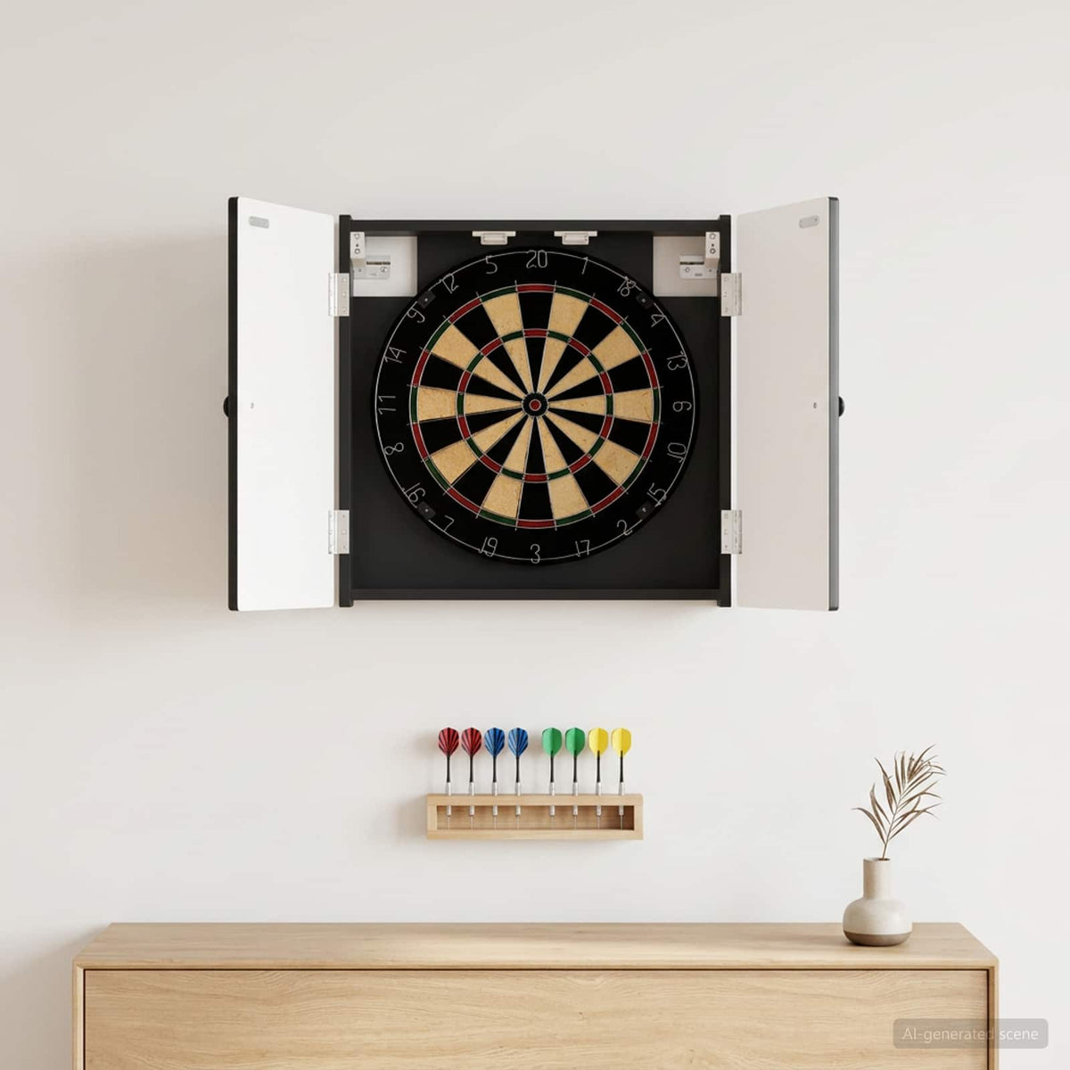 Darttavla Skåp EDE Svart 52,5 x 10,5 x 53,5 cm Konstruerat trä