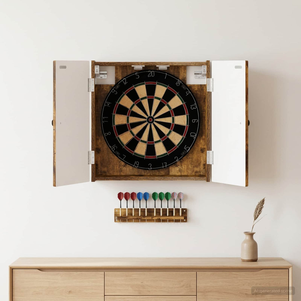Darttavla Skåp BREDA Rökt ek 52,5 x 10,5 x 53,5 cm