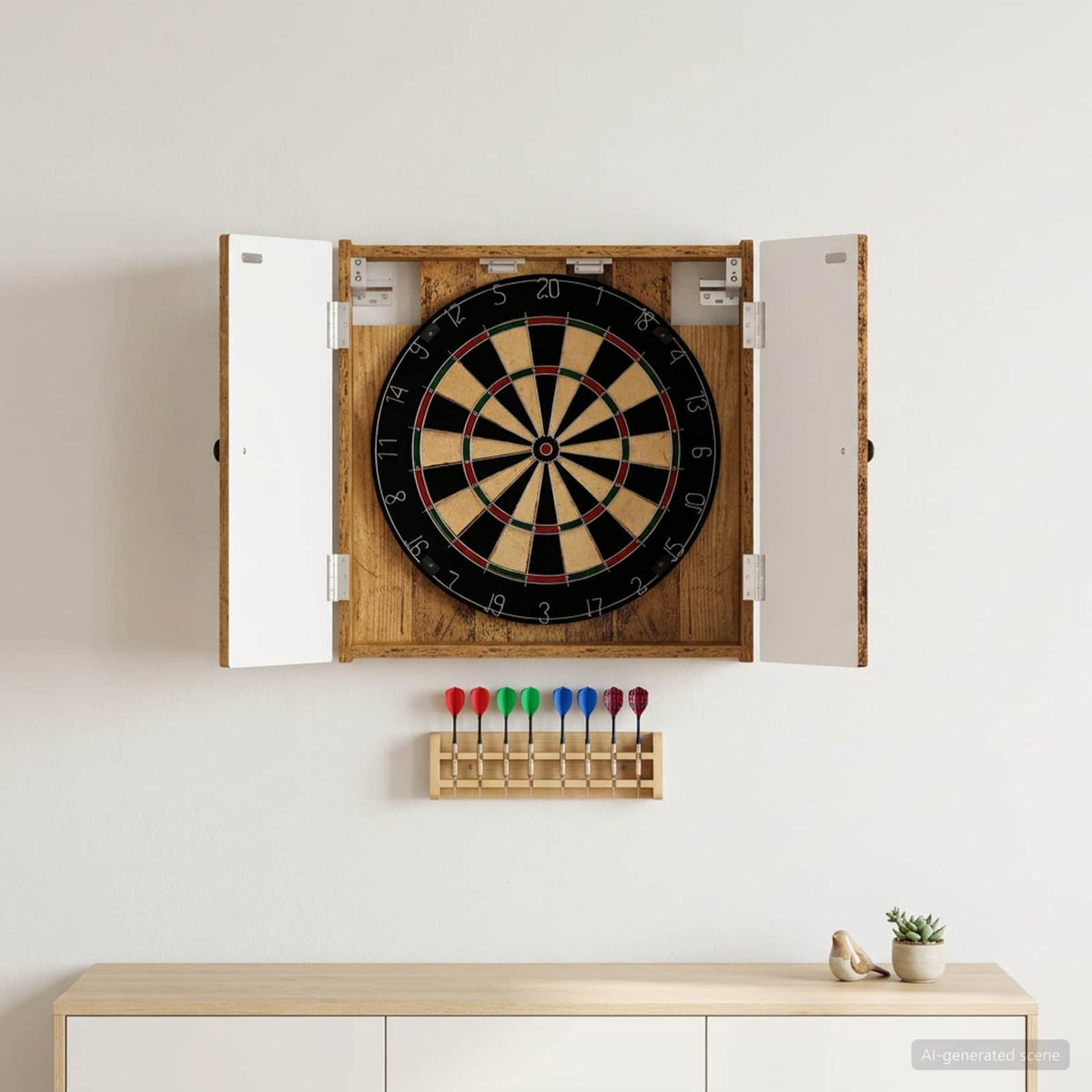 Darttavla Skåp BREDA Gammalt trä 52,5 x 10,5 x 53,5 cm