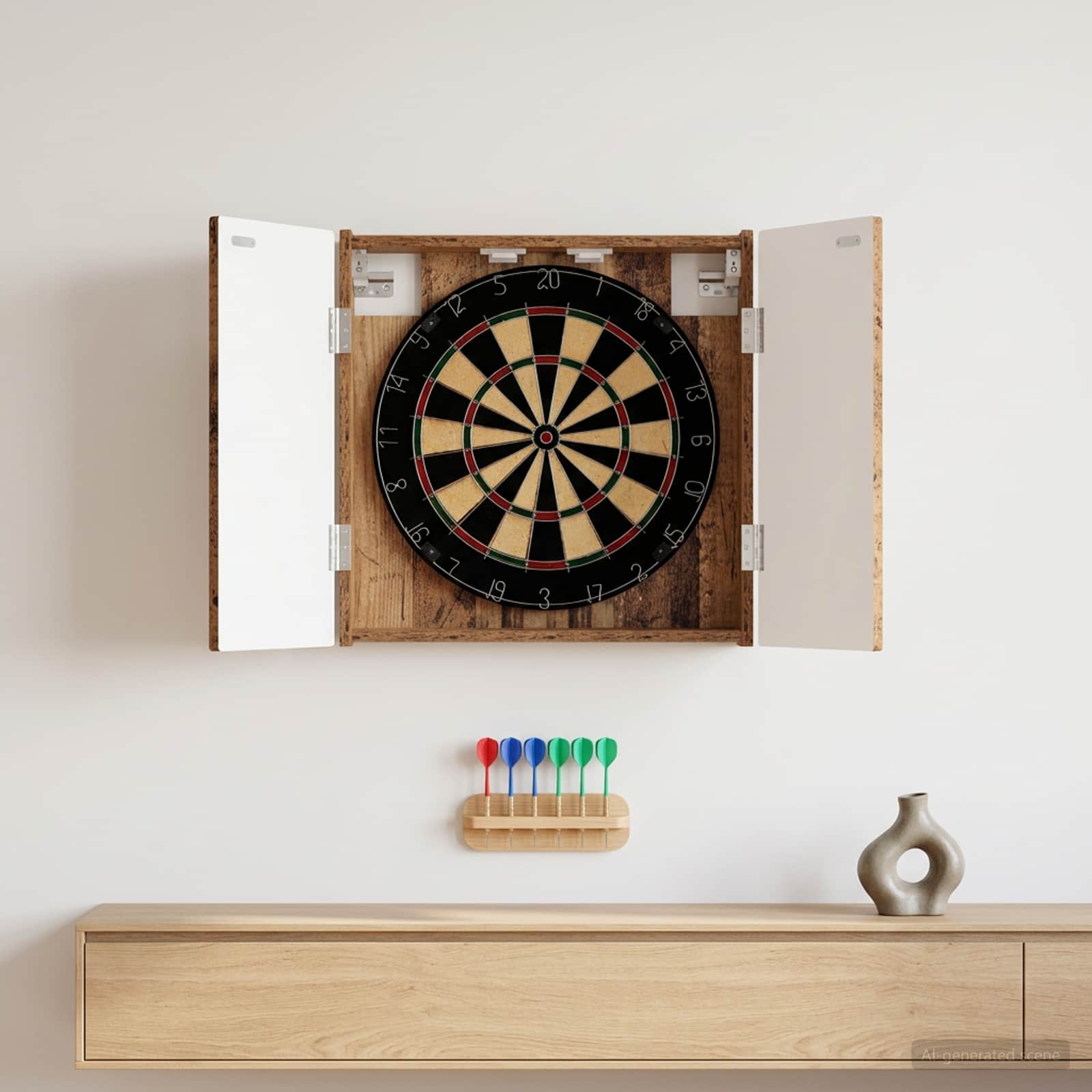 Darttavla Skåp DELFT Gammalt trä 52,5 x 10,5 x 53,5 cm