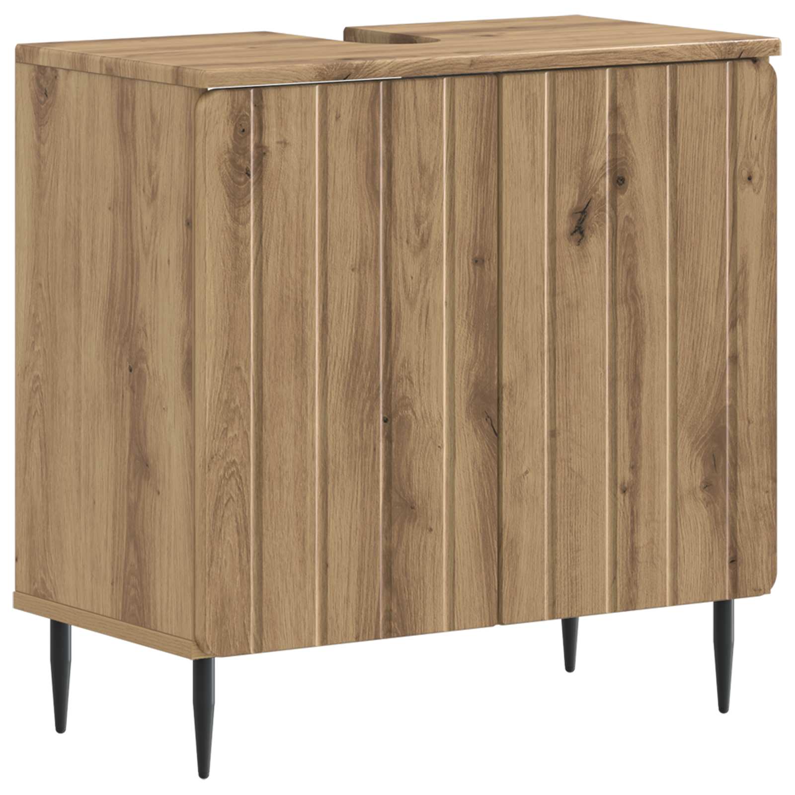Badrumsskåp med handfat ZWOLLE Artisan-ek 59,5 x 31,5 x 59 cm