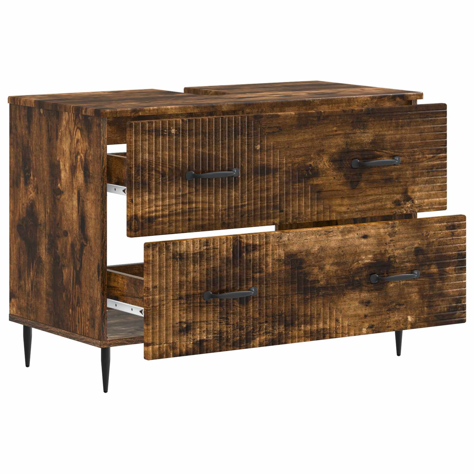 Badrumsskåp med handfat HAARLEM Rökt ek 82 x 41 x 58,5 cm