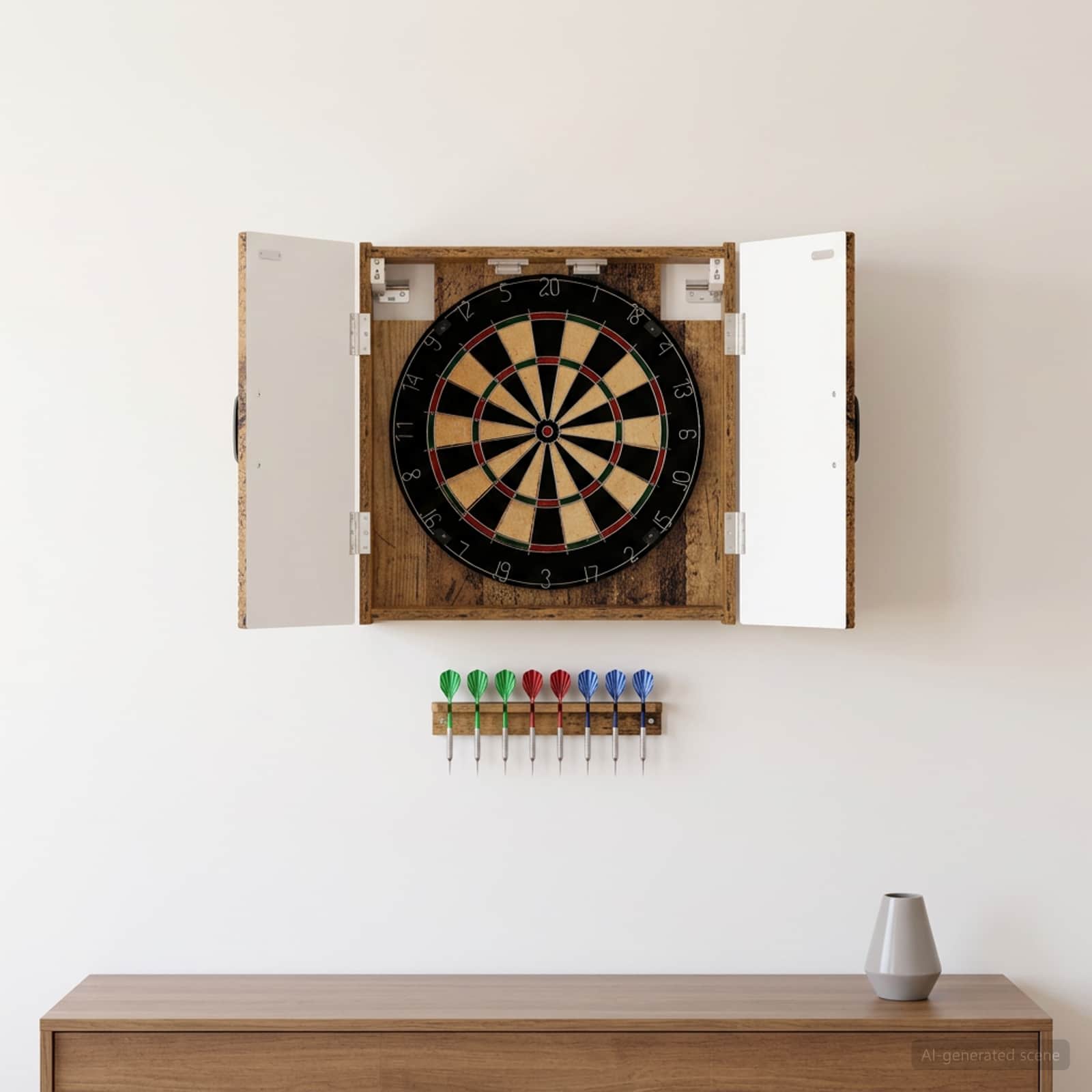 Darttavla Skåp UTRECHT Gammalt trä 52,5 x 10,5 x 53,5 cm