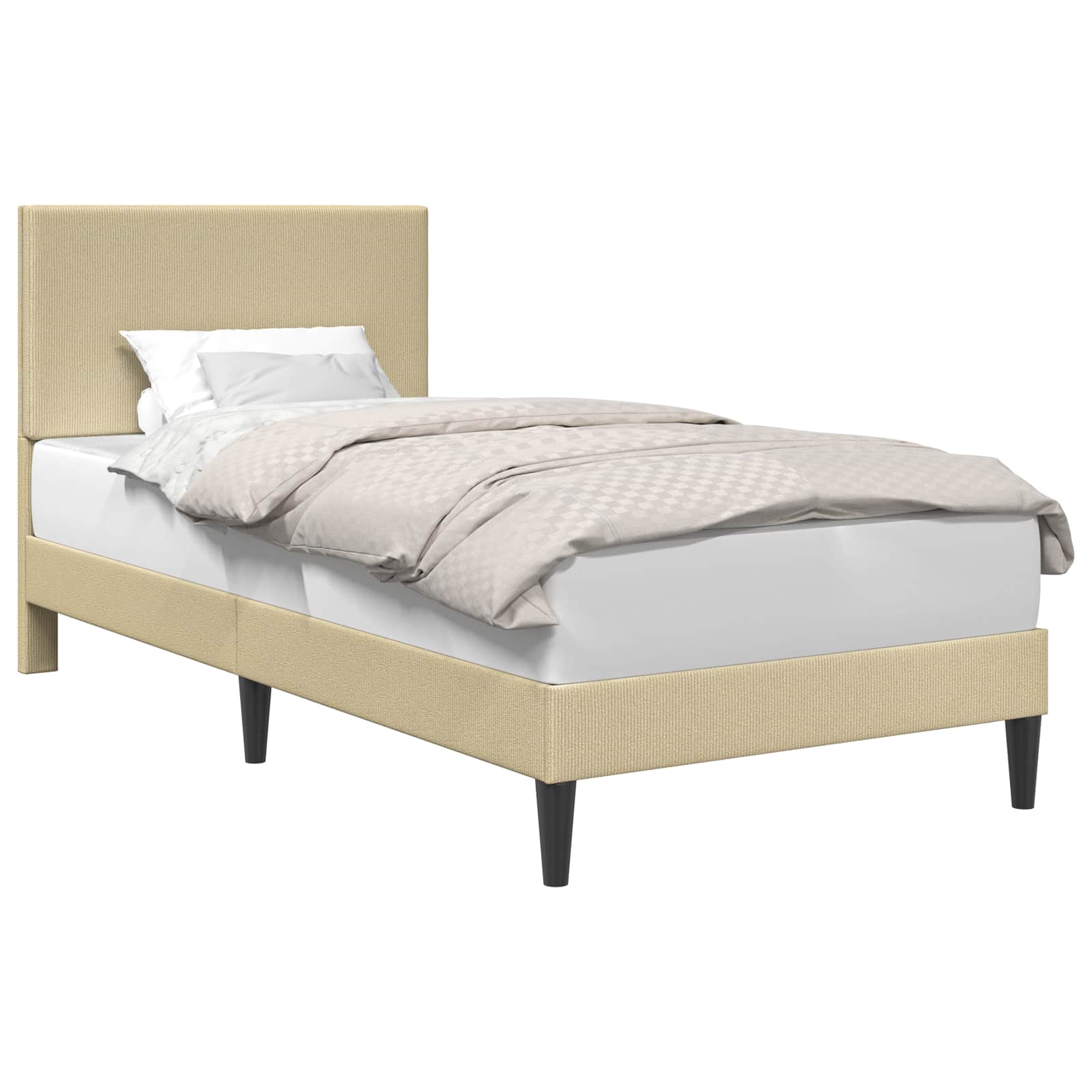 Sängram med huvudgavel Ljust gröngrå 100 x 200 cm Kordread tyg