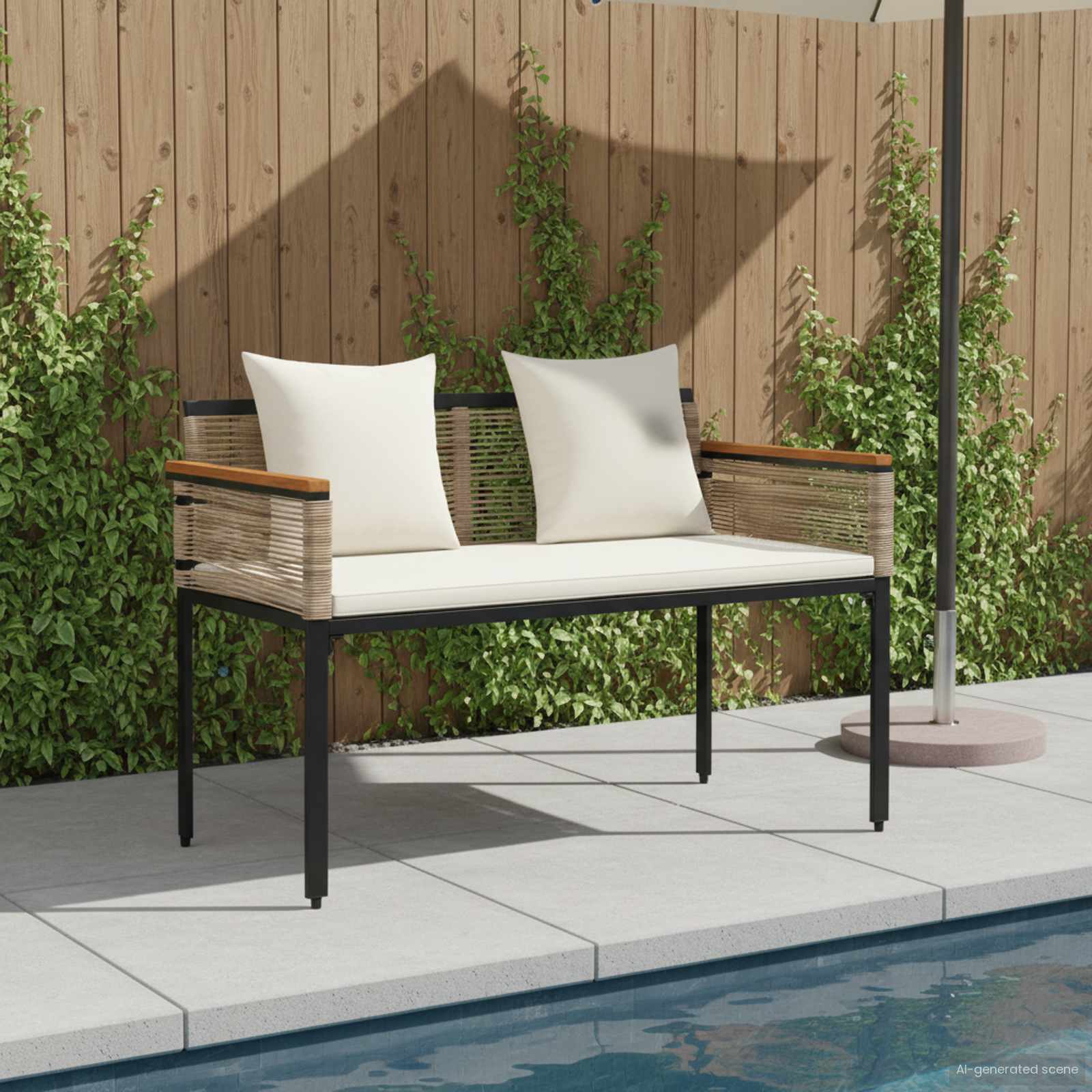 Utomhusbänk 2 -Seater 117 x 54 x 74.5 cm konstrotting