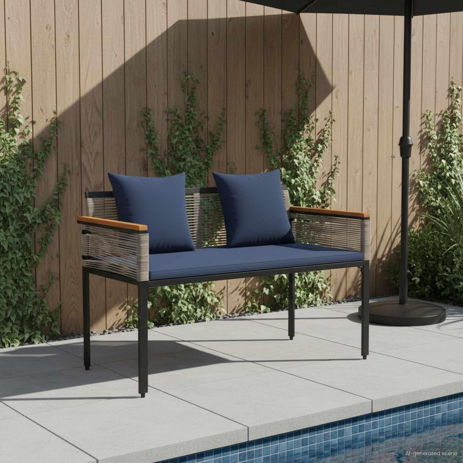 Utomhusbänk 2 -Seater 117 x 54 x 74.5 cm konstrotting